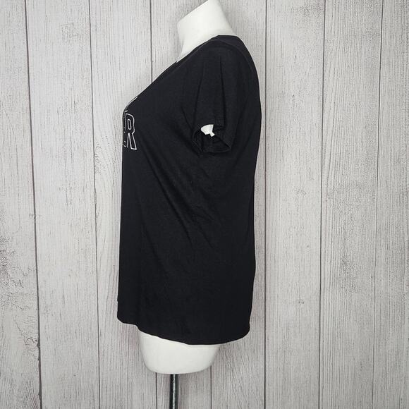 Torrid Slim Fit HAPPY CAMPER Black Short Sleeve T-Shirt, sz 1 - Picture 3 of 5